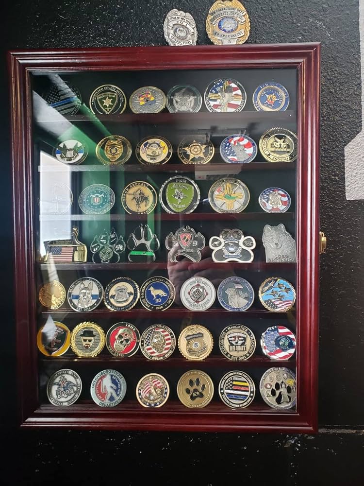Amazon | 56 Military Challenge Coin Display Case Cabinet